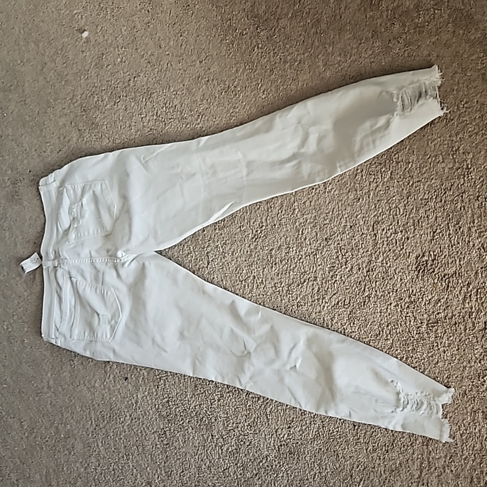 New york &company soho jeans, white ankle length, distressed jegging size 6 nwti - Picture 6 of 6